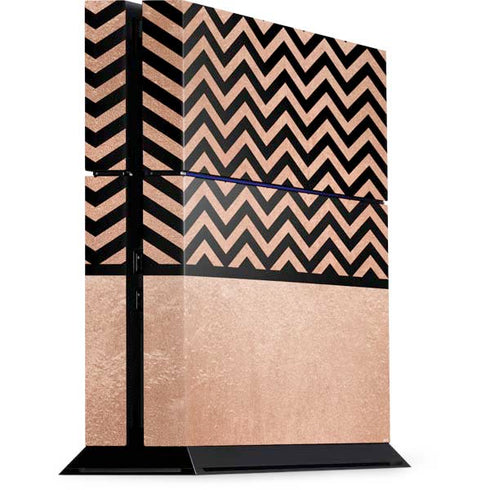 Rose Gold Chevron Split PS4 Console Skin