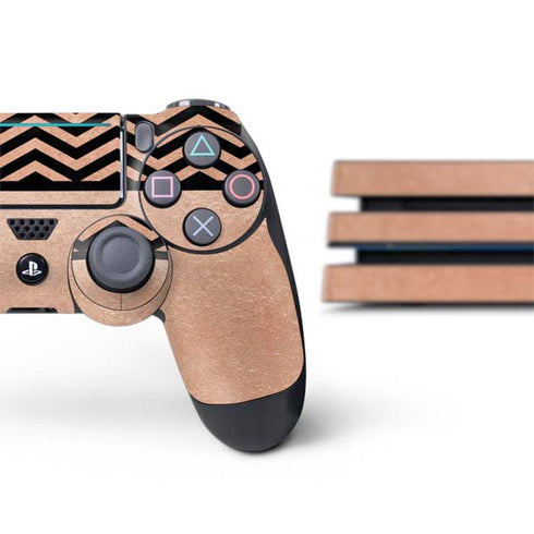 Rose Gold Chevron Split PS4 Pro Bundle Skin