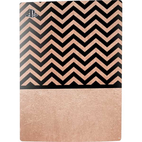 Rose Gold Chevron Split PS5 Console Skin