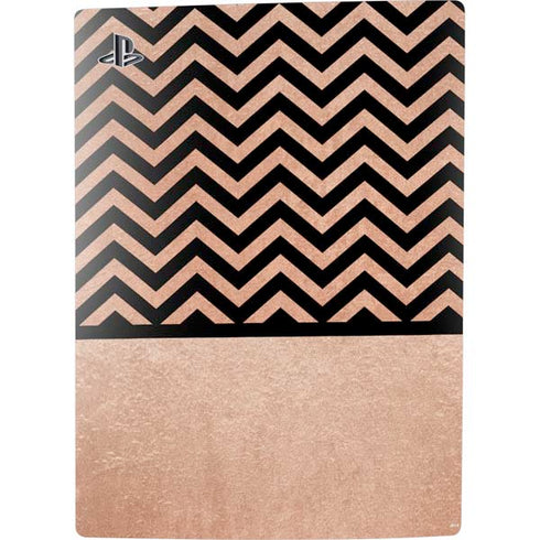 Rose Gold Chevron Split PS5 Digital Edition Bundle Skin
