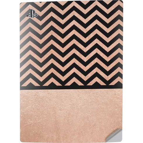 Rose Gold Chevron Split PS5 Digital Edition Console Skin
