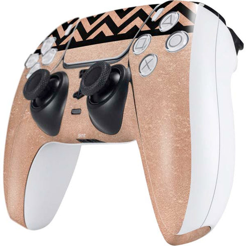 Rose Gold Chevron Split PS5 Controller Skin