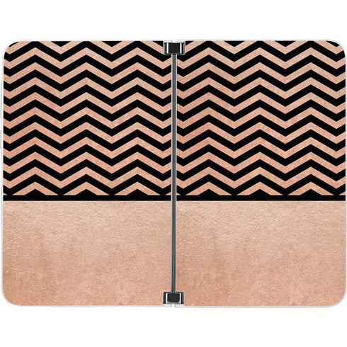 Rose Gold Chevron Split Surface Duo Skin