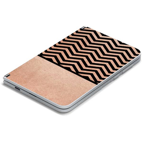 Rose Gold Chevron Split Surface Duo Skin