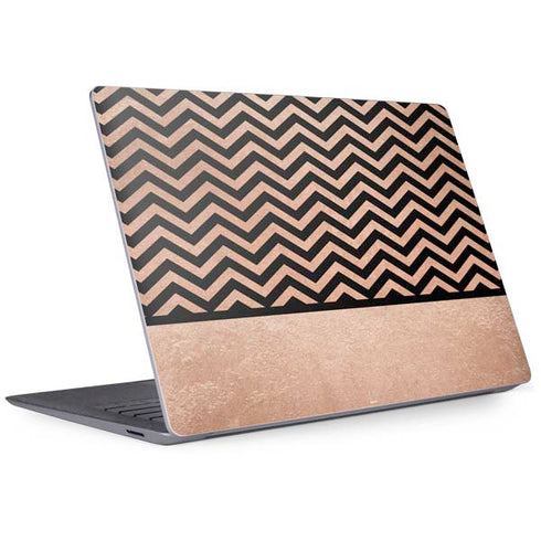 Rose Gold Chevron Split Surface Laptop 3 13.5in Skin