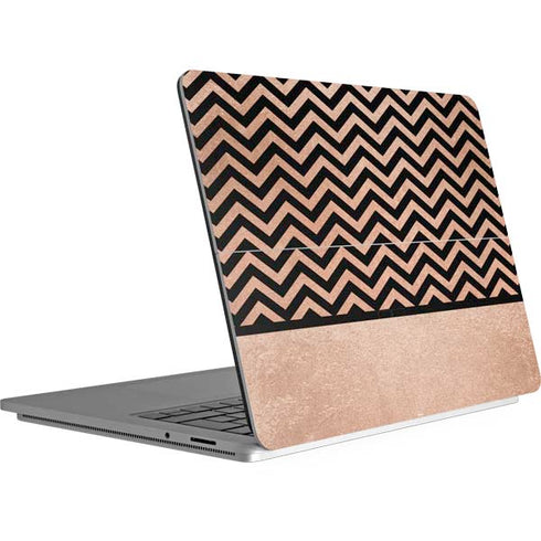 Rose Gold Chevron Split Surface Laptop Studio Skin