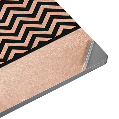 Rose Gold Chevron Split Universal Laptop 12in (9.8 x 6.8in) Skin