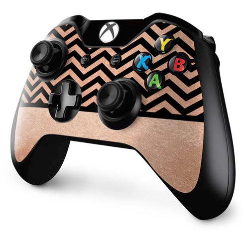 Rose Gold Chevron Split Xbox One Controller Skin