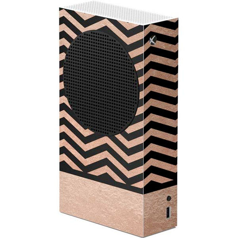 Rose Gold Chevron Split Xbox Series S Console Skin