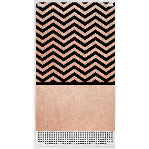 Rose Gold Chevron Split Xbox Series S Console Skin