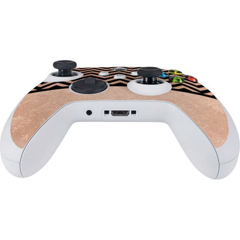 Rose Gold Chevron Split Xbox Series S Controller Skin