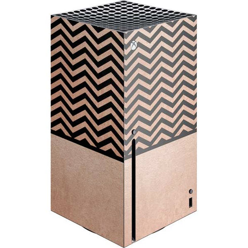 Rose Gold Chevron Split Xbox Series X Console Skin