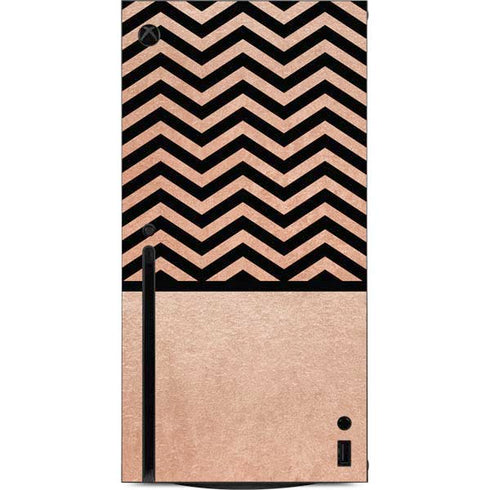 Rose Gold Chevron Split Xbox Series X Console Skin