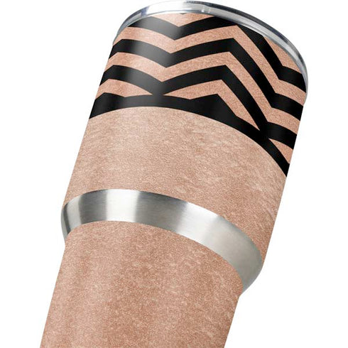 Rose Gold Chevron Split Yeti 30oz Rambler Tumbler Skin