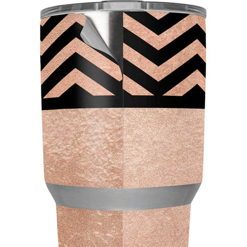 Rose Gold Chevron Split Yeti 30oz Rambler Tumbler Skin