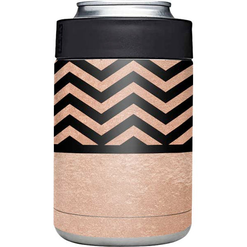 Rose Gold Chevron Split Yeti Colster Can Insulator Skin