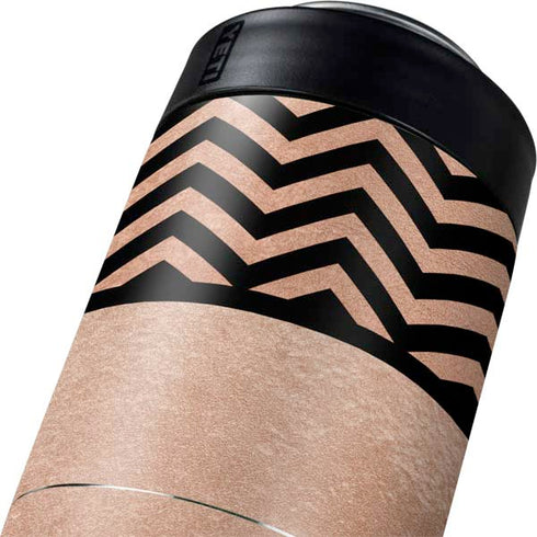 Rose Gold Chevron Split Yeti Colster Can Insulator Skin