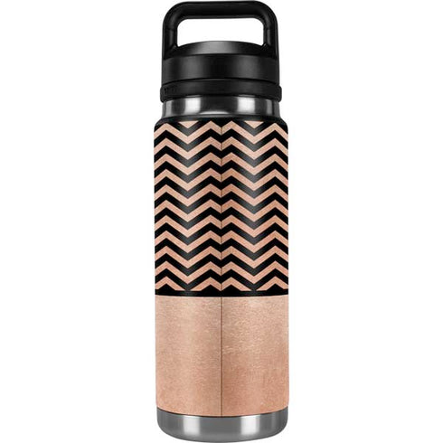Rose Gold Chevron Split YETI Rambler 26oz Bottle Skin