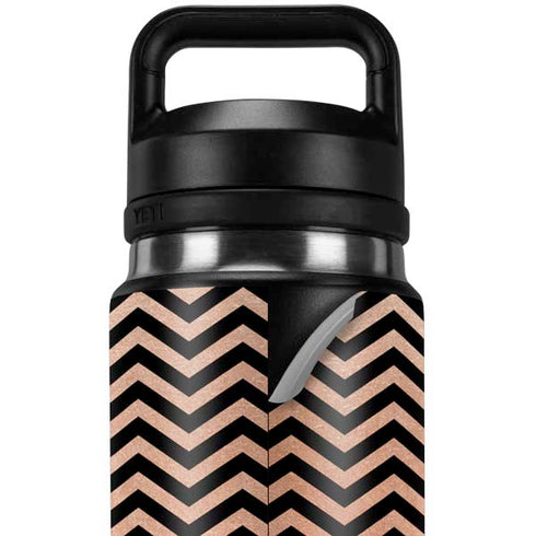 Rose Gold Chevron Split YETI Rambler 26oz Bottle Skin
