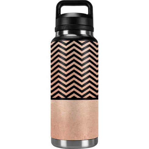 Rose Gold Chevron Split YETI Rambler 36oz Bottle Skin