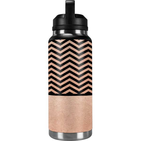 Rose Gold Chevron Split YETI Rambler 36oz Bottle Skin