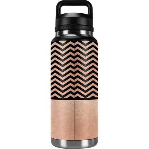 Rose Gold Chevron Split YETI Rambler 36oz Bottle Skin