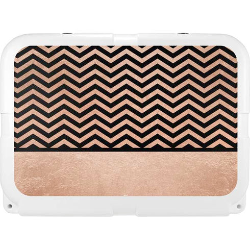 Rose Gold Chevron Split YETI Tundra 35 Hard Cooler Skin