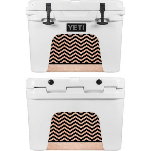 Rose Gold Chevron Split YETI Tundra 35 Hard Cooler Skin