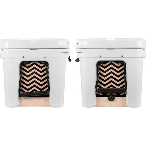 Rose Gold Chevron Split YETI Tundra 35 Hard Cooler Skin