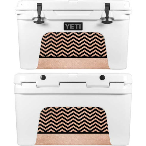 Rose Gold Chevron Split YETI Tundra 45 Hard Cooler Skin