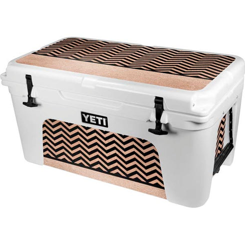 Rose Gold Chevron Split YETI Tundra 65 Hard Cooler Skin