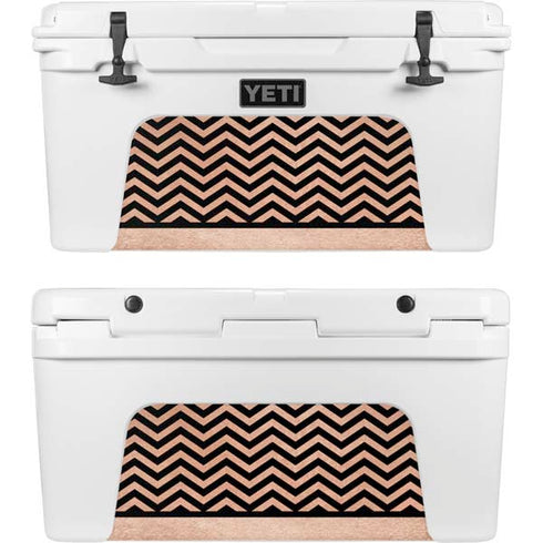 Rose Gold Chevron Split YETI Tundra 65 Hard Cooler Skin