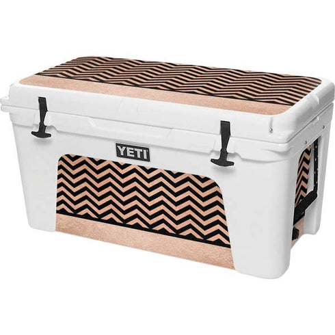 Rose Gold Chevron Split YETI Tundra 75 Hard Cooler Skin