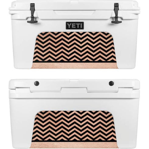 Rose Gold Chevron Split YETI Tundra 75 Hard Cooler Skin