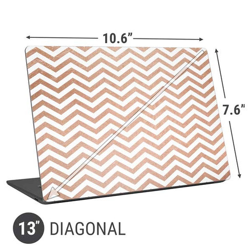 Rose Gold Chevron Universal Laptop 13in (10.6 x 7.6in) Skin