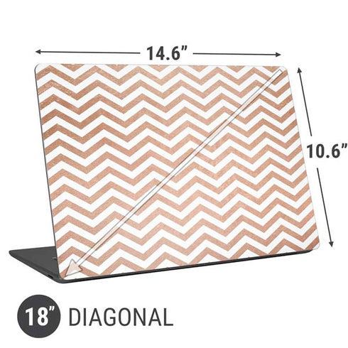 Rose Gold Chevron Universal Laptop 18in (14.6 x 10.6in) Skin