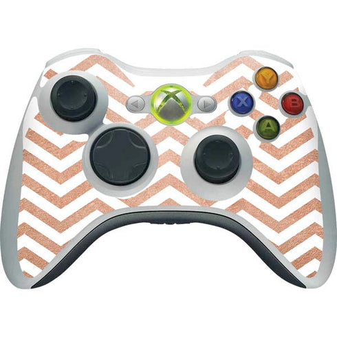 Rose Gold Chevron Xbox 360 Wireless Controller Skin