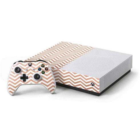 Rose Gold Chevron Xbox One S All-Digital Edition Bundle Skin