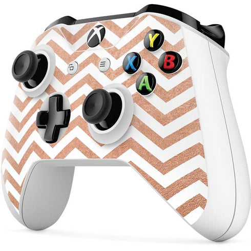 Rose Gold Chevron Xbox One S Controller Skin