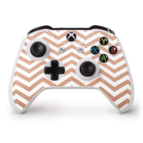 Rose Gold Chevron Xbox One S Controller Skin