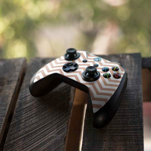Rose Gold Chevron Xbox One X Controller Skin