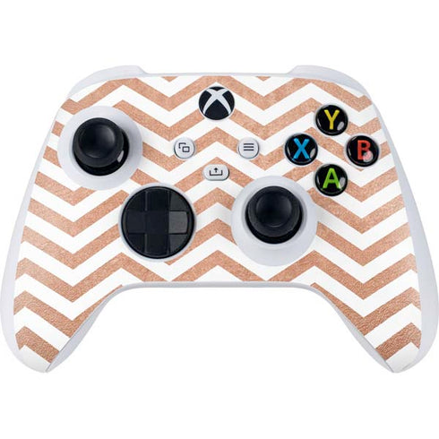 Rose Gold Chevron Xbox Series S Controller Skin