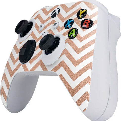 Rose Gold Chevron Xbox Series S Controller Skin
