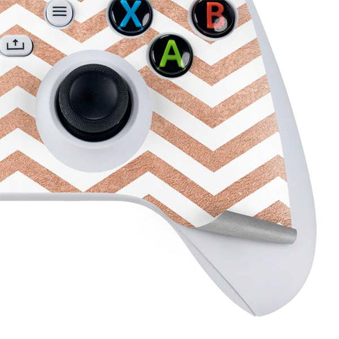 Rose Gold Chevron Xbox Series S Controller Skin
