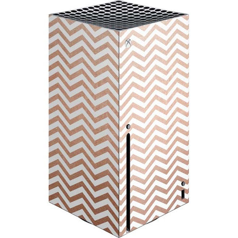 Rose Gold Chevron Xbox Series X Console Skin