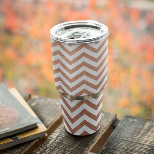 Rose Gold Chevron Yeti 30oz Rambler Tumbler Skin