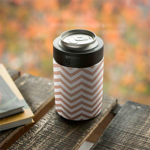 Rose Gold Chevron Yeti Colster Can Insulator Skin
