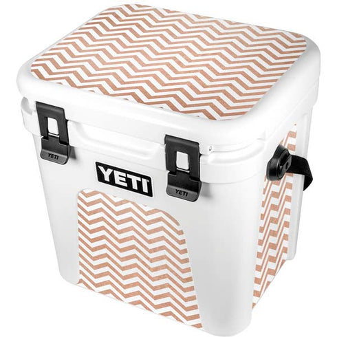 Rose Gold Chevron YETI Roadie 24 Hard Cooler Skin