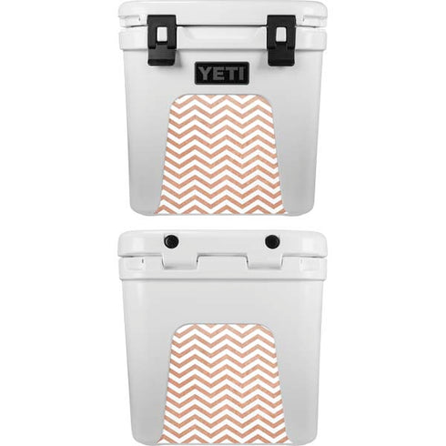 Rose Gold Chevron YETI Roadie 24 Hard Cooler Skin