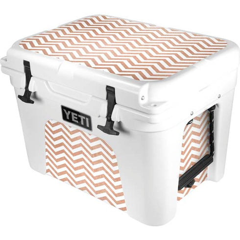 Rose Gold Chevron YETI Tundra 35 Hard Cooler Skin